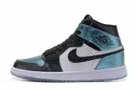 baskets montantes homme nike air jordan 1 retro noir blanc bleu